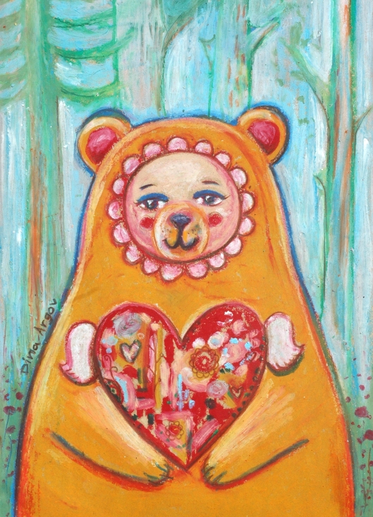 Bear and chicken - Matryoshka illustrations